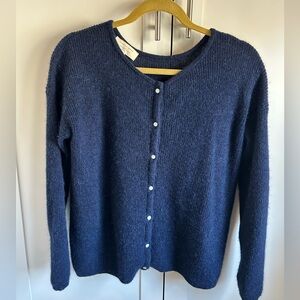 Sezane Gaspard Cardigan, Navy Small
